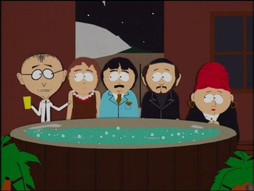 "South Park" Two Guys Naked in a Hot Tub